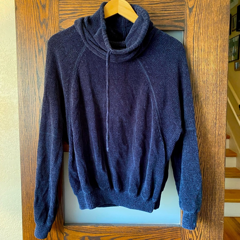 Navy Prana Cowl Neck Sweater, Size M